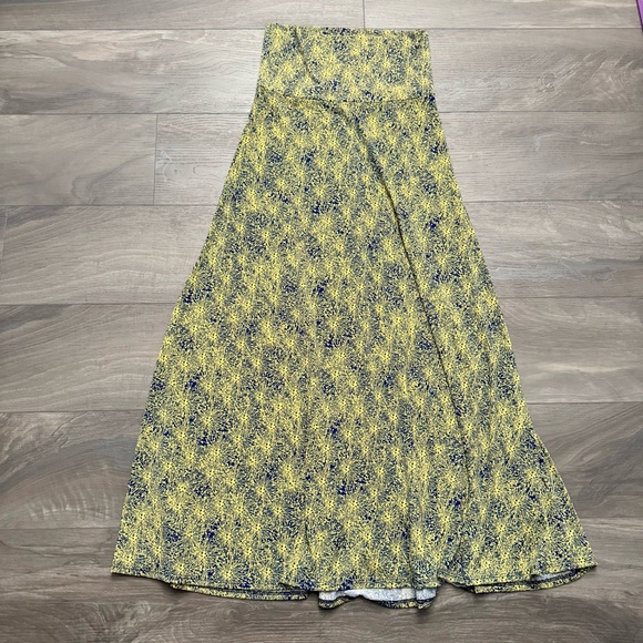 LuLaRoe Dresses & Skirts - LuLaRoe Blue and Yellow Abstract Maxi Skirt XS